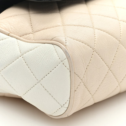 Chanel Goatskin Quilted Tri-Color Medium In & Out Camera Case Beige White Black 10 of 12