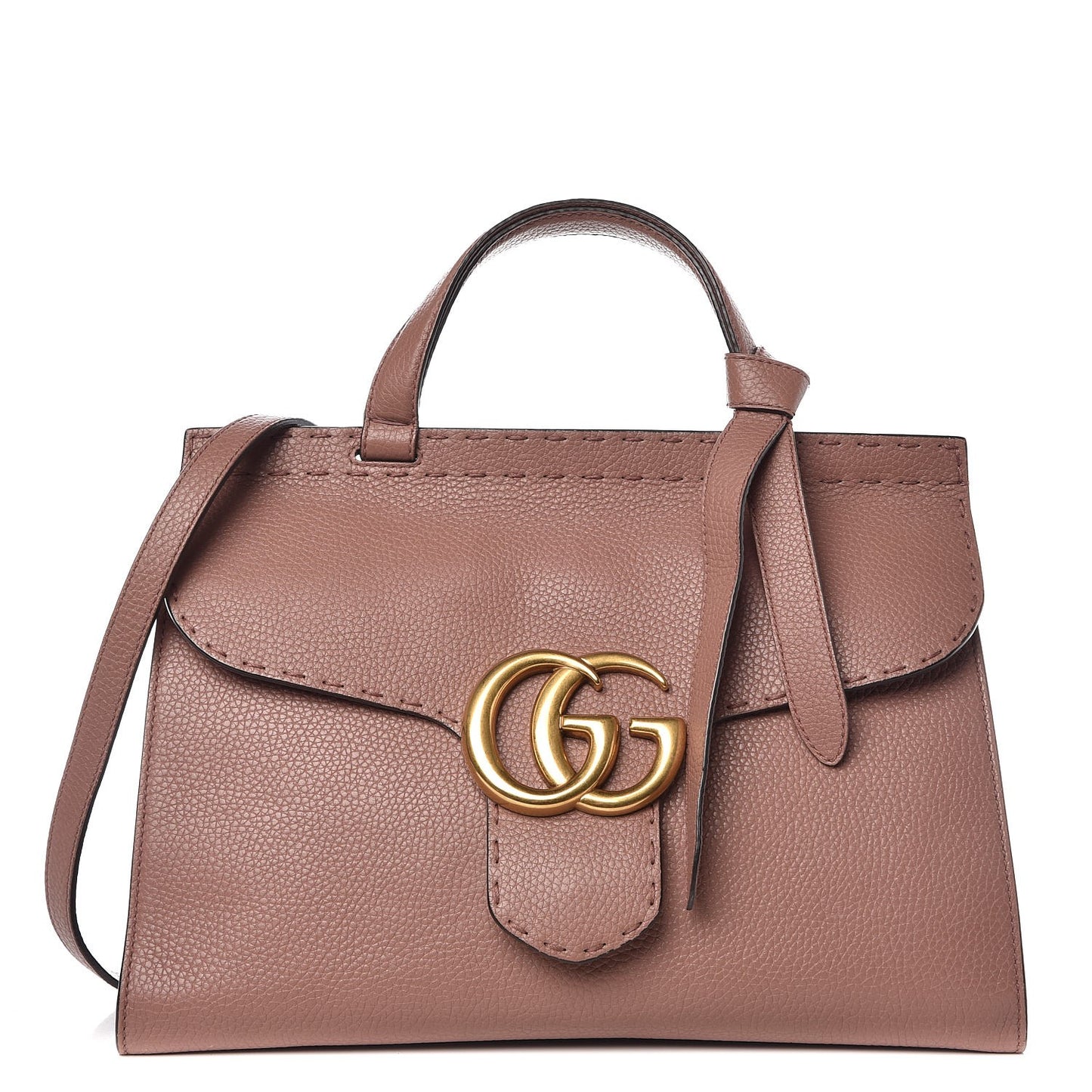 Calfskin Small GG Marmont Top Handle Bag Rosy Phard