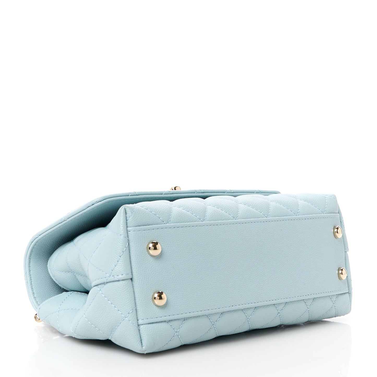 Caviar Quilted Mini Coco Handle Flap Light Blue