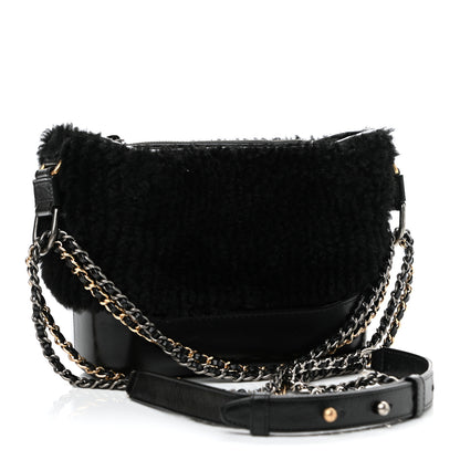 Chanel Shearling Small Gabrielle Hobo Black 2 of 10