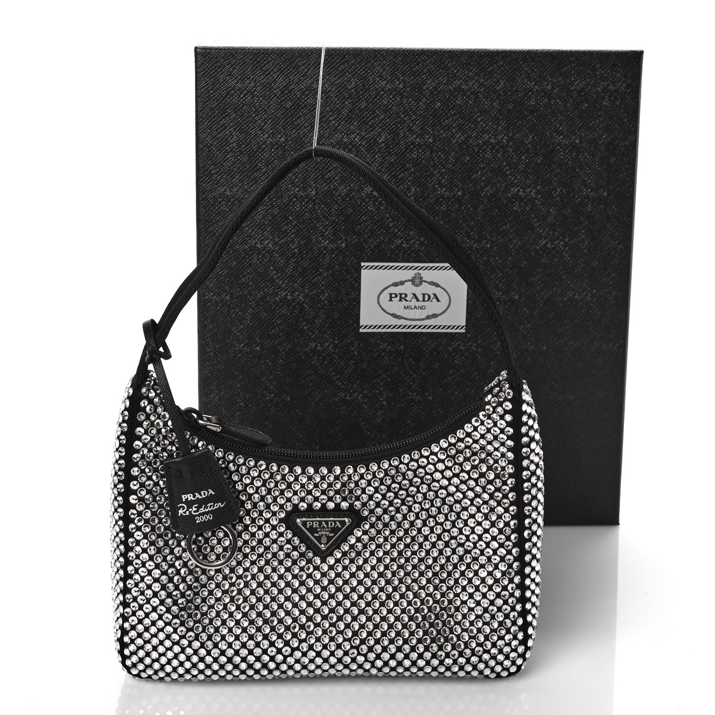 Satin Crystal Mini Re-Edition 2000 Bag Cristal