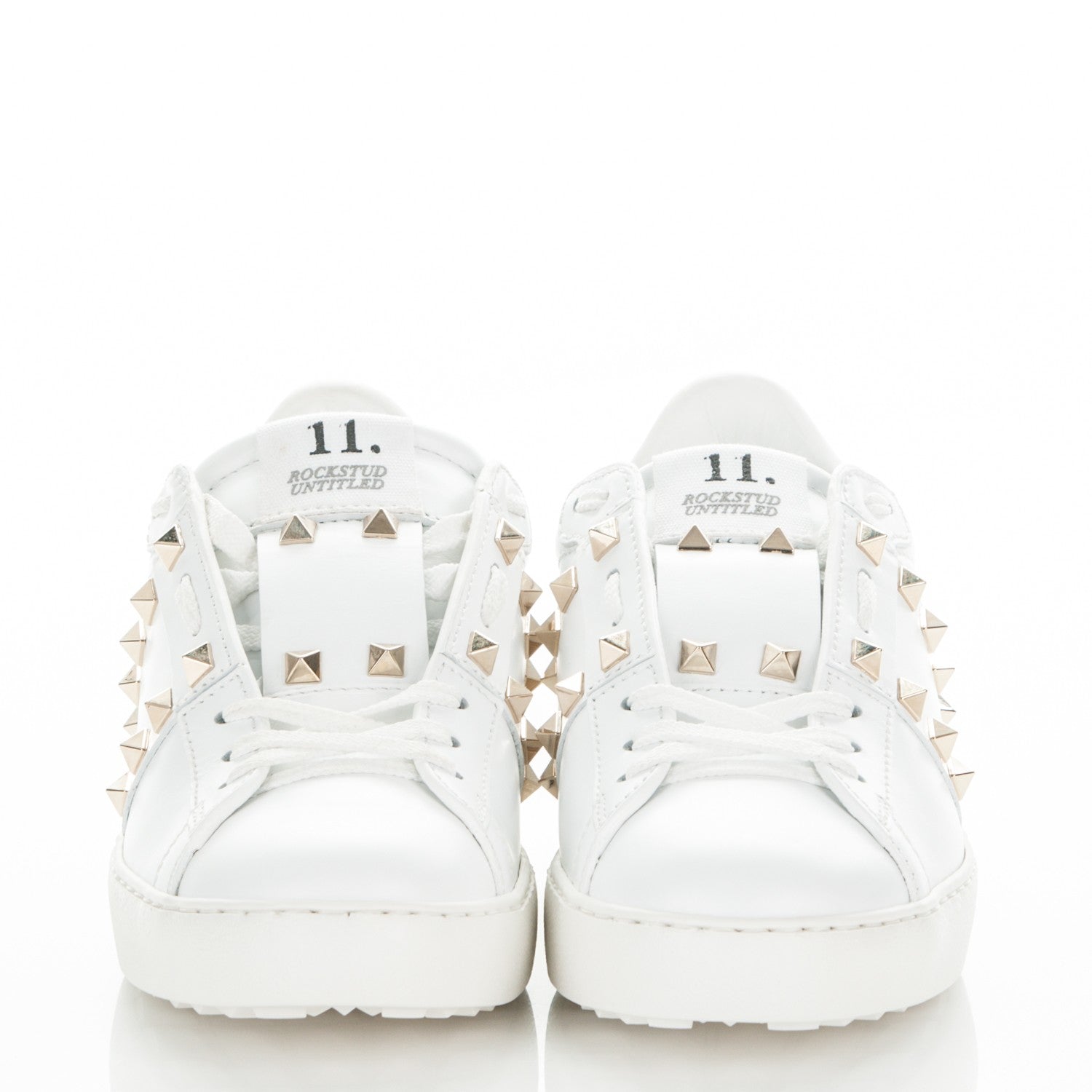 Valentino Garavani Calfskin Rockstud Untitled Open Sneakers 36 White 2 of 7