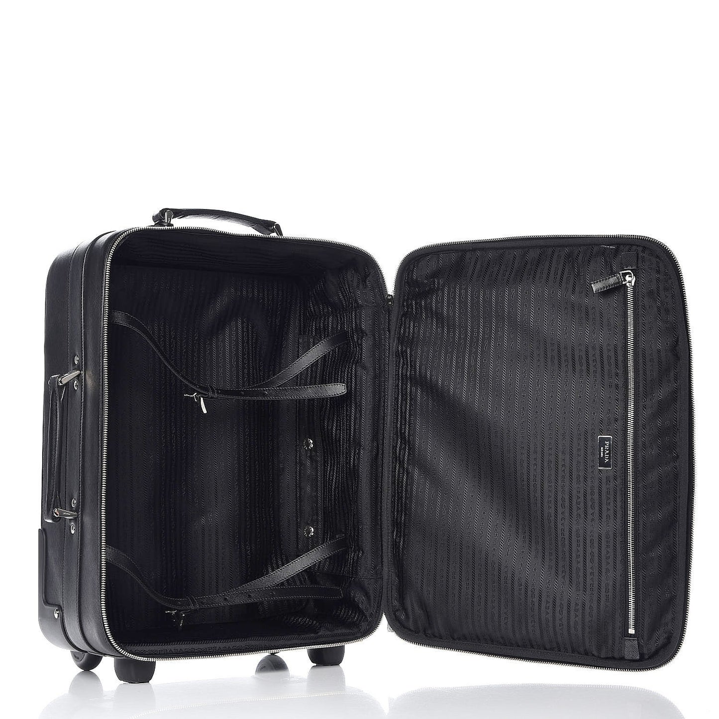 Saffiano Travel Trolley Luggage Black