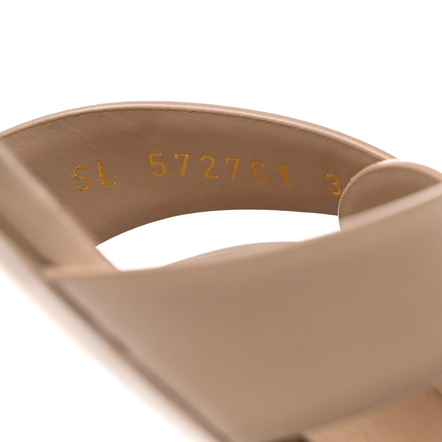 Calfskin Tribute 05 Slide Sandals 36 Dark Beige