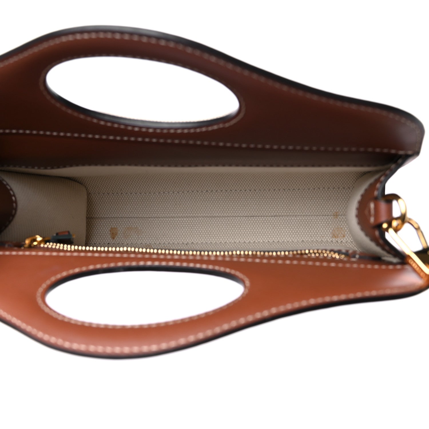 Burberry Canvas Smooth Calfskin Two Tone Mini Pocket Bag Tan 5 of 13