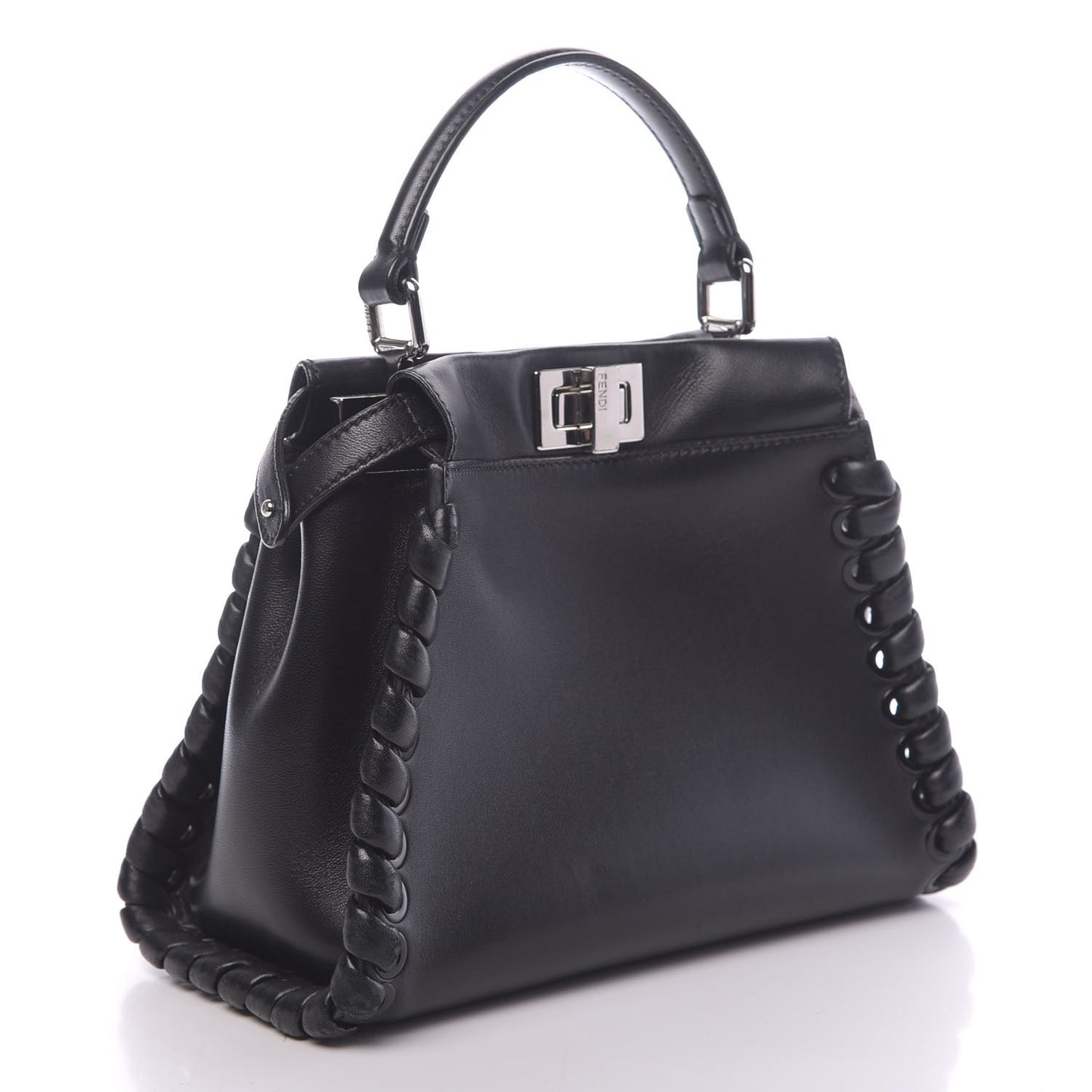 Nappa Lace Up Mini Peekaboo Iconic Satchel Black