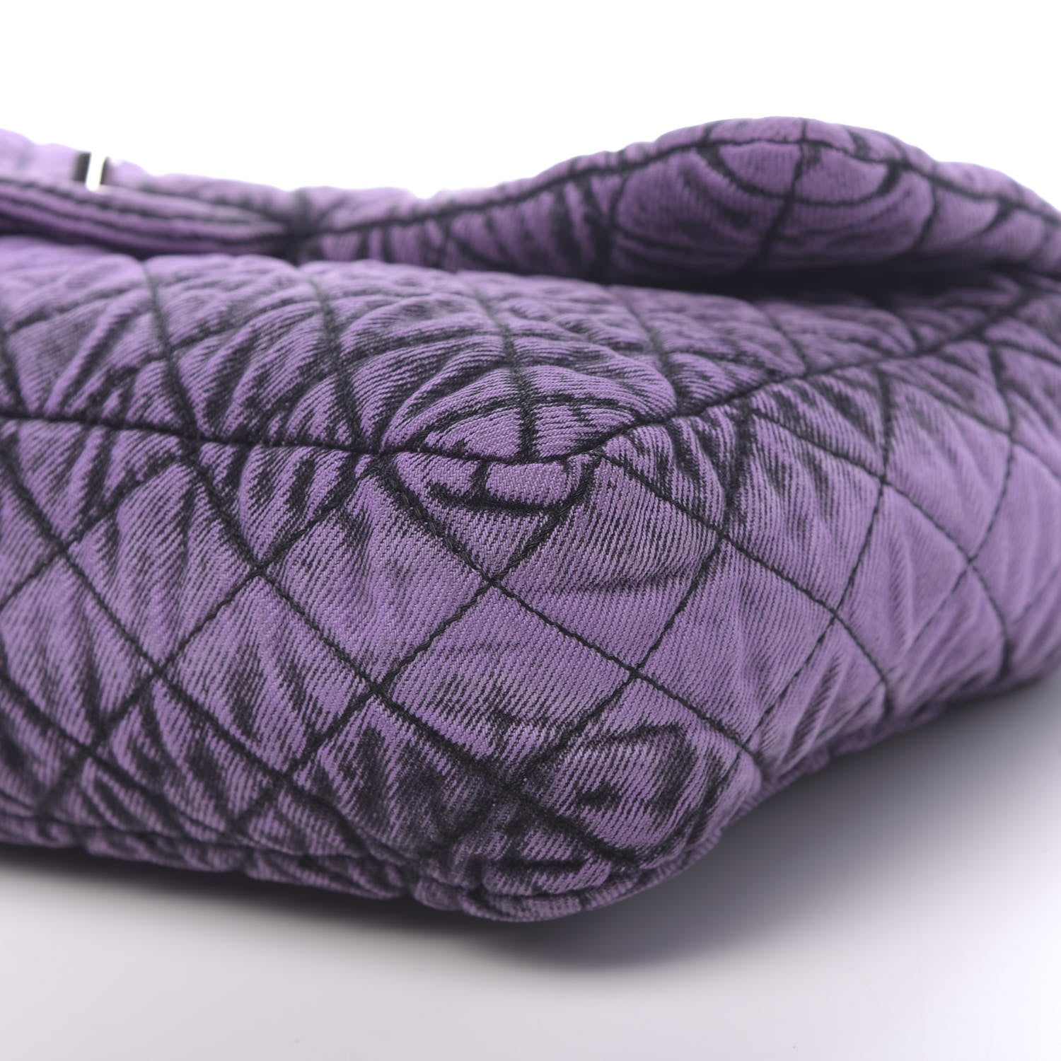 Chanel Denim Quilted Denimpression Flap Purple Black 9 of 10