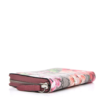 Gucci GG Supreme Monogram Blooms Zip Around Wallet Beige Multicolor Dry Rose 4 of 11