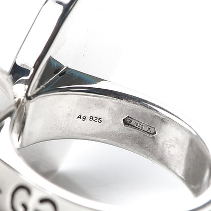 Gucci Sterling Silver Enamel GucciGhost Hamlet Skull Double Ring Black Red 59 8.75 4 of 7