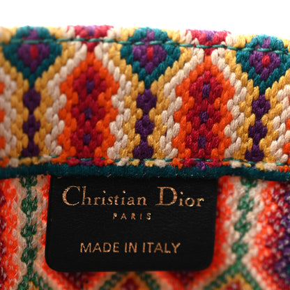 Christian Dior Canvas Embroidered Large Mexican Crafts Book Tote Orange Multicolor 6 of 12