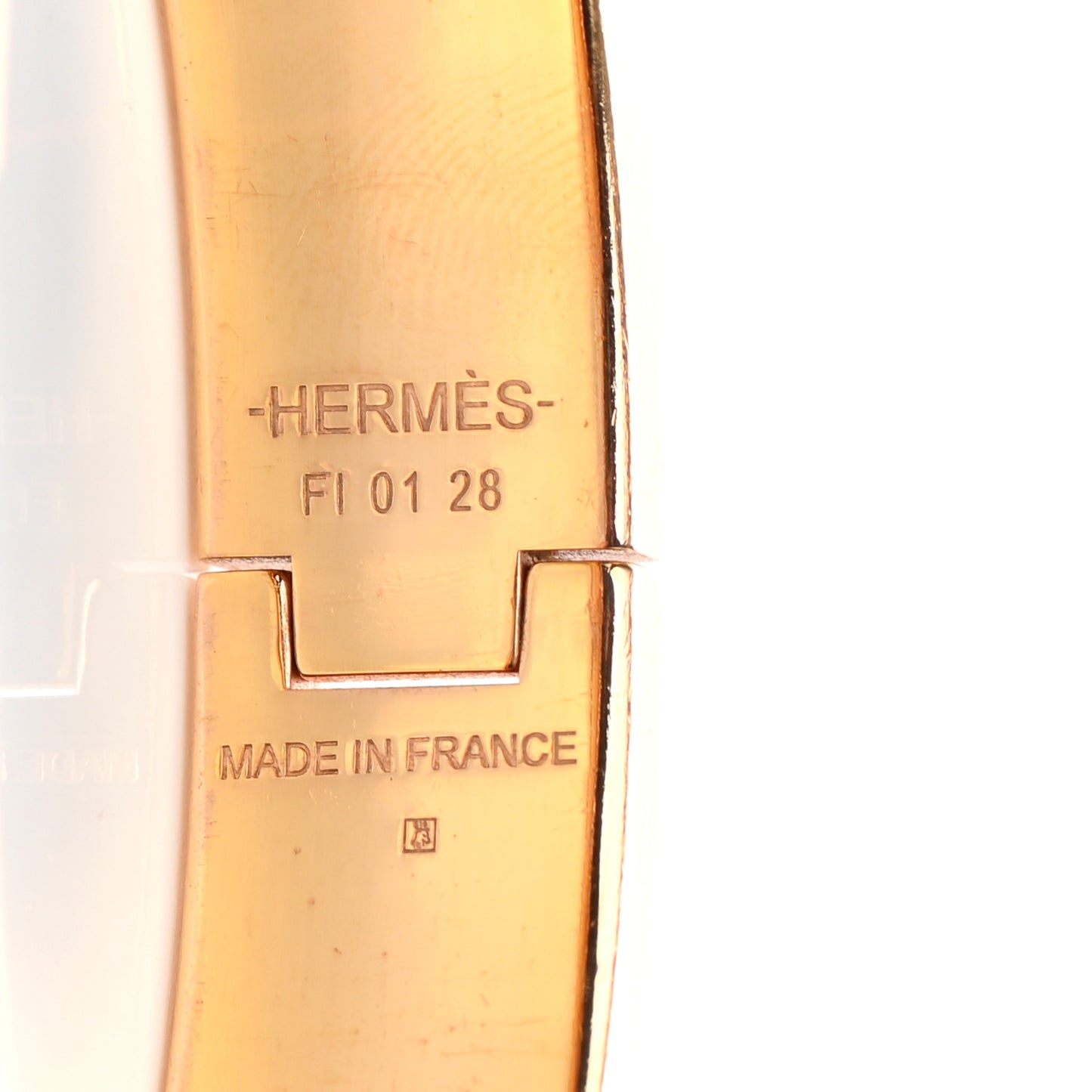 Enamel Narrow Clic Clac H Bracelet PM White