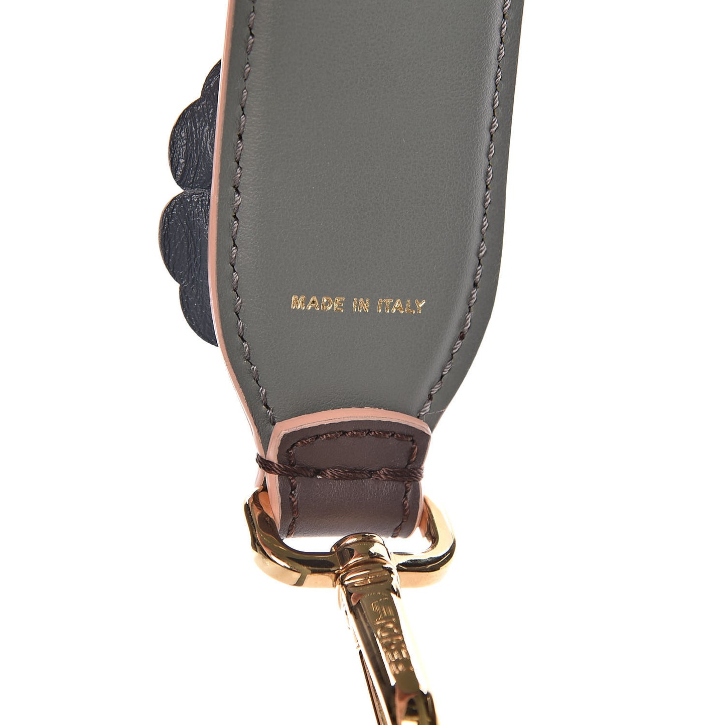 Calfskin Flowerland Studded Strap You Burgundy Multicolor