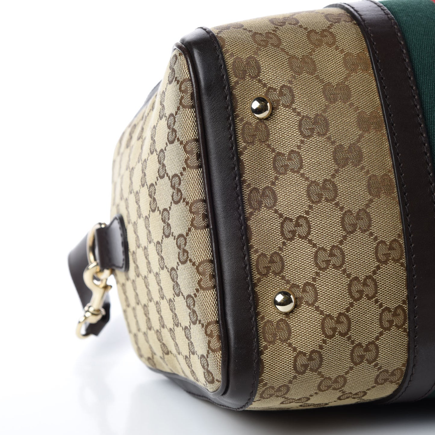 Monogram Vintage Web Medium Boston Dark Brown