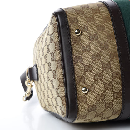 Gucci Monogram Vintage Web Medium Boston Dark Brown 9 of 17