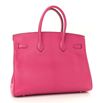Hermes Chevre Mysore Horseshoe Birkin 35 Rose Shocking Orange 2 of 11
