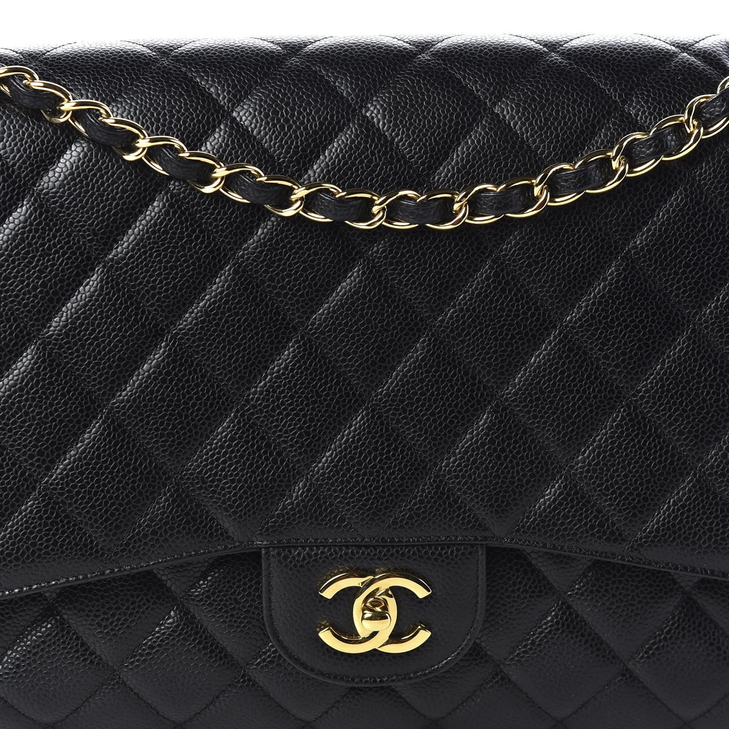 Caviar Quilted Maxi Single Flap Black