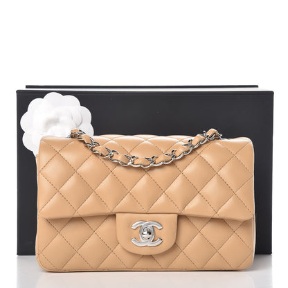 Chanel Lambskin Quilted Mini Rectangular Flap Beige 10 of 10