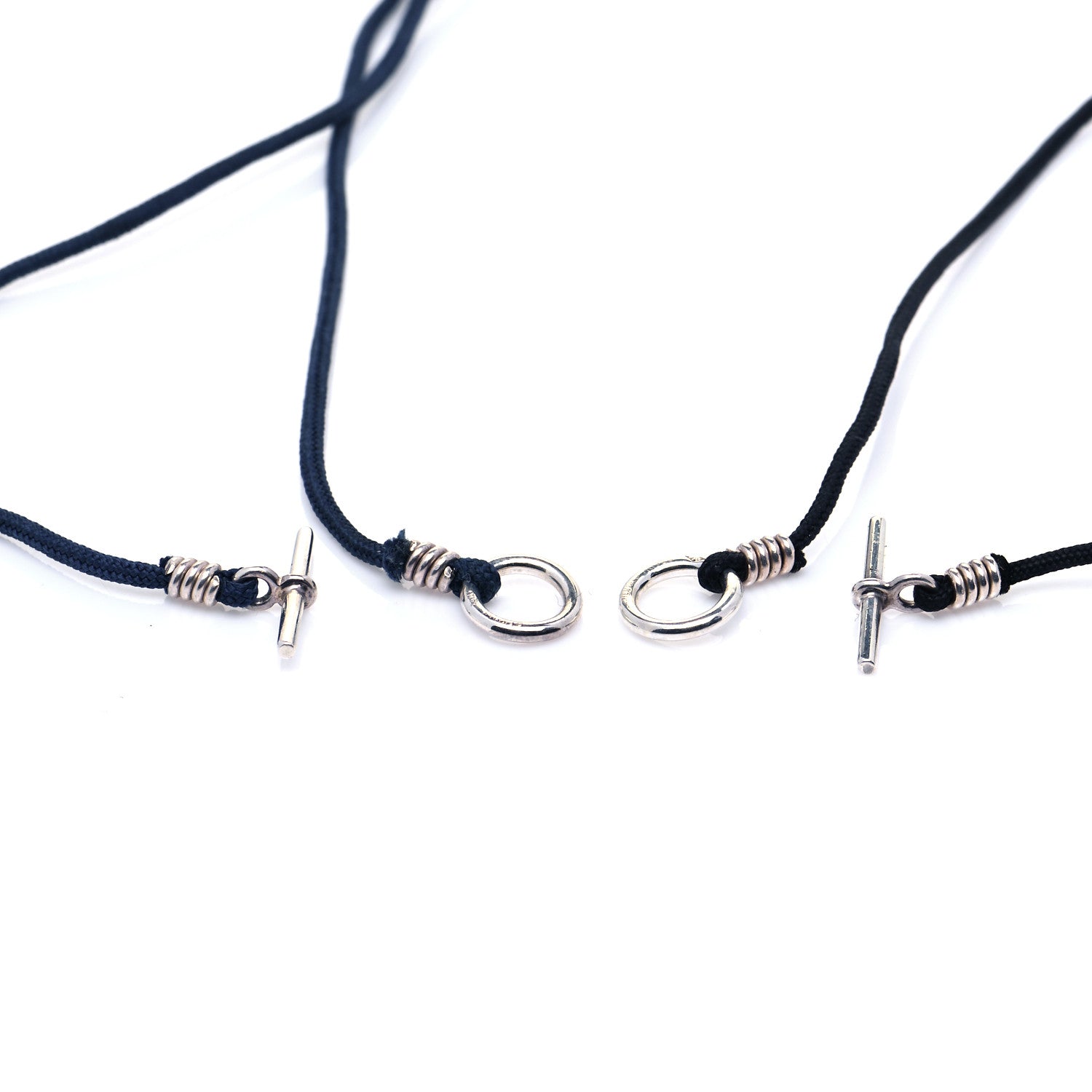 Hermes Sterling Silver Curb Link Pendant Necklace 3 of 5