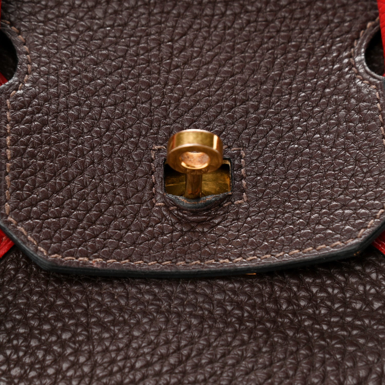 Hermes Togo Horseshoe Birkin 30 Chocolate Rouge Vif 19 of 20
