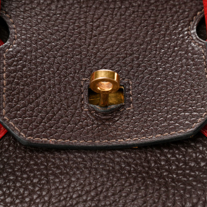 Hermes Togo Horseshoe Birkin 30 Chocolate Rouge Vif 19 of 20