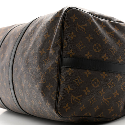 Louis Vuitton Monogram Macassar Keepall Bandouliere 55 9 of 12