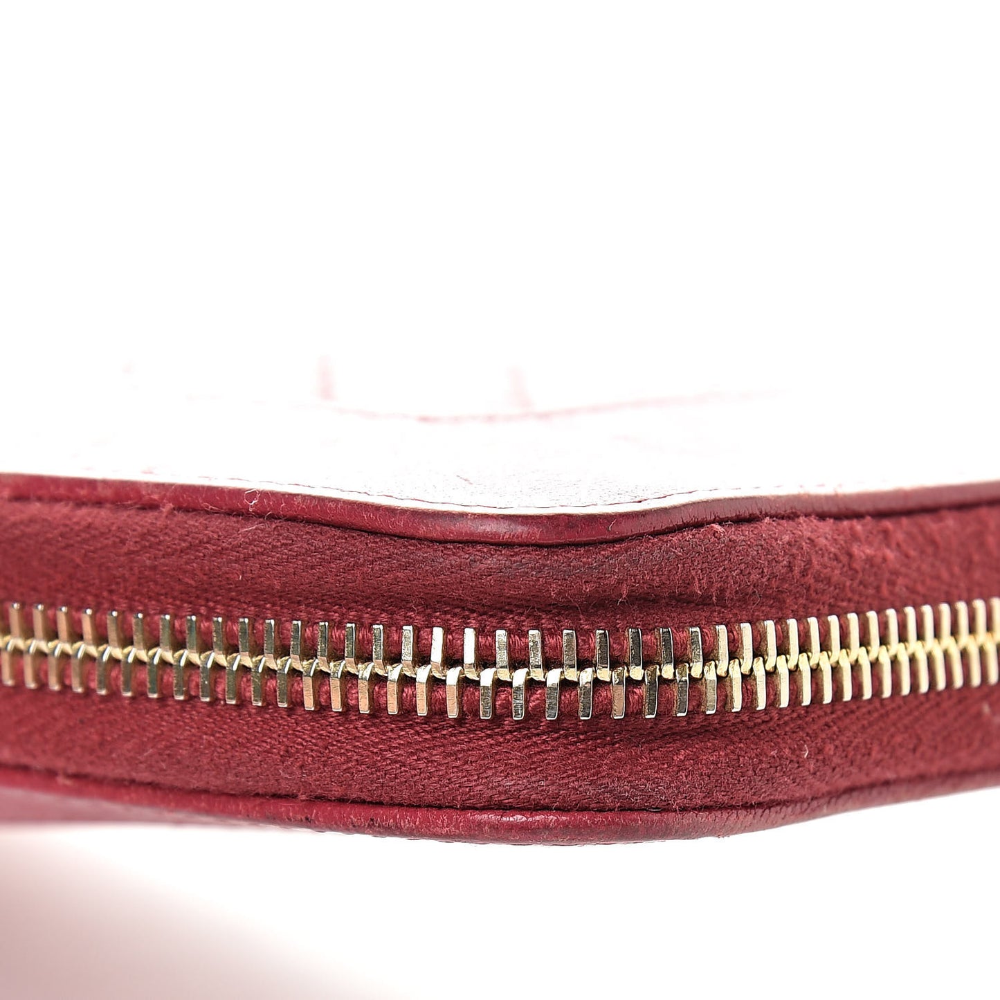 Sheepskin Chevron Quilted Mademoiselle Vintage Zip Around Wallet Dark Pink