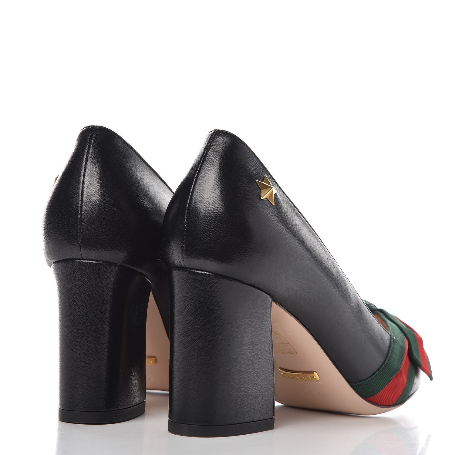 Gucci Malaga Kid Web Bow Aline Pumps 35.5 Black 4 of 10