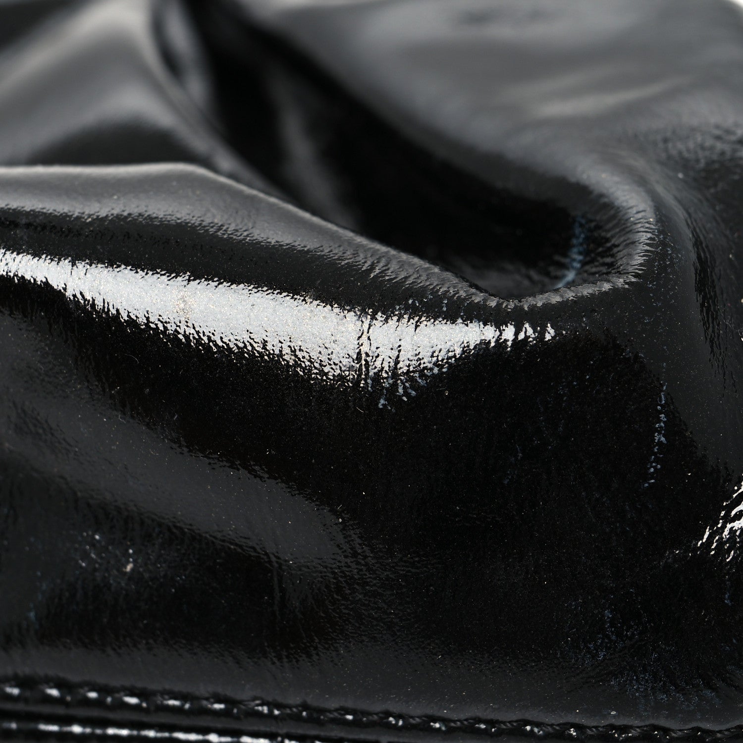 Chanel Vinyl Diamond Kiss Lock Clutch Black 12 of 14