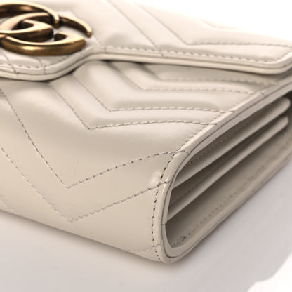 Gucci Calfskin Matelasse GG Marmont Chain Wallet Mystic White 10 of 13