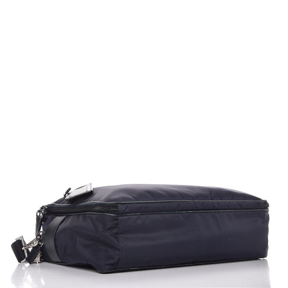 Prada Tessuto Nylon Saffiano Travel Briefcase Blue 4 of 12