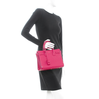Saint Laurent Calfskin Baby Sac De Jour Fuchsia 2 of 12