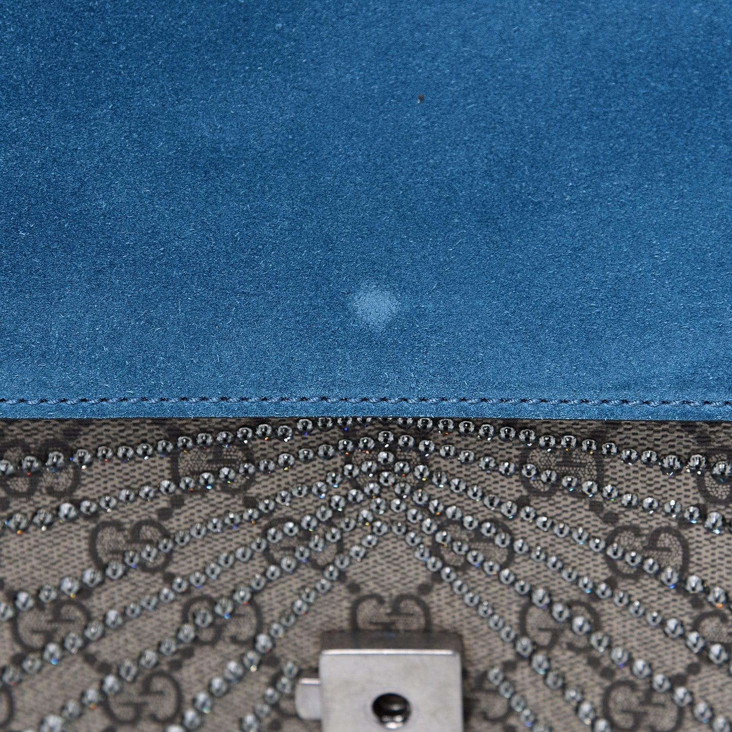 GG Supreme Monogram Angry Cat Embroidered Medium Dionysus Shoulder Bag Beige Ultramarine