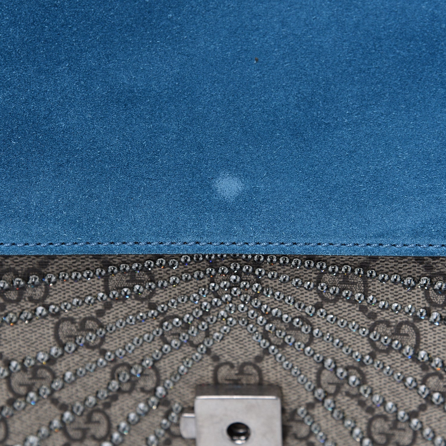 Gucci GG Supreme Monogram Angry Cat Embroidered Medium Dionysus Shoulder Bag Beige Ultramarine 10 of 10