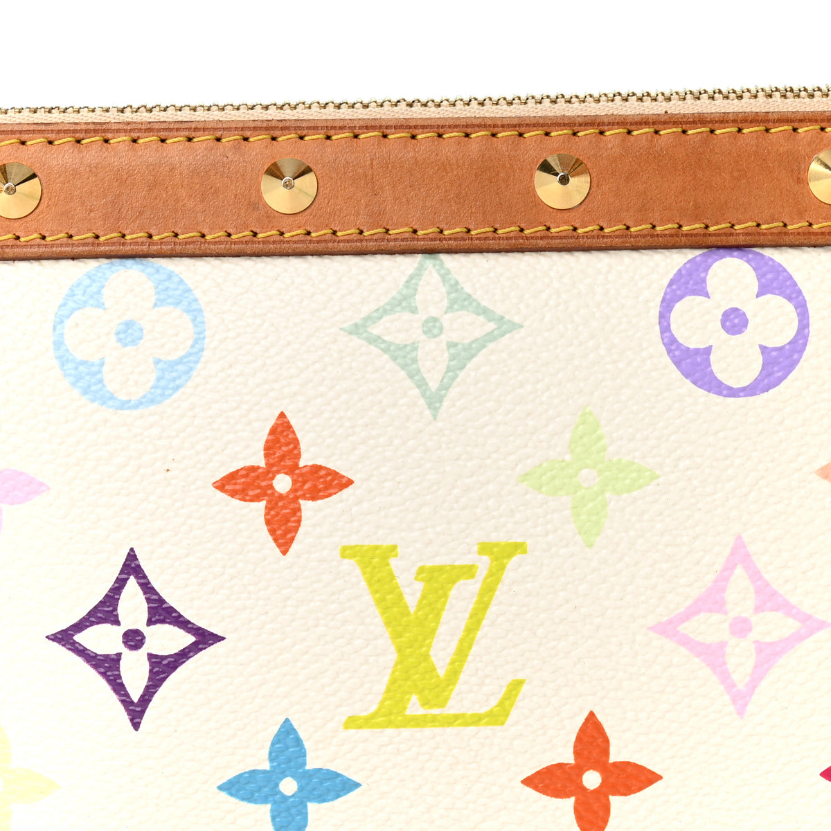 Louis Vuitton Monogram Multicolor Pochette Accessories White 8 of 10