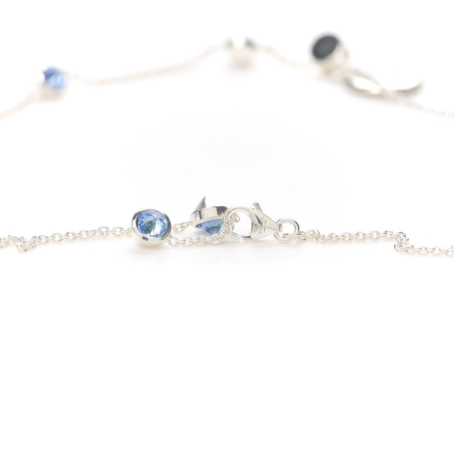 Sterling Silver Blue Zirconia Blind For Love Pendant Necklace