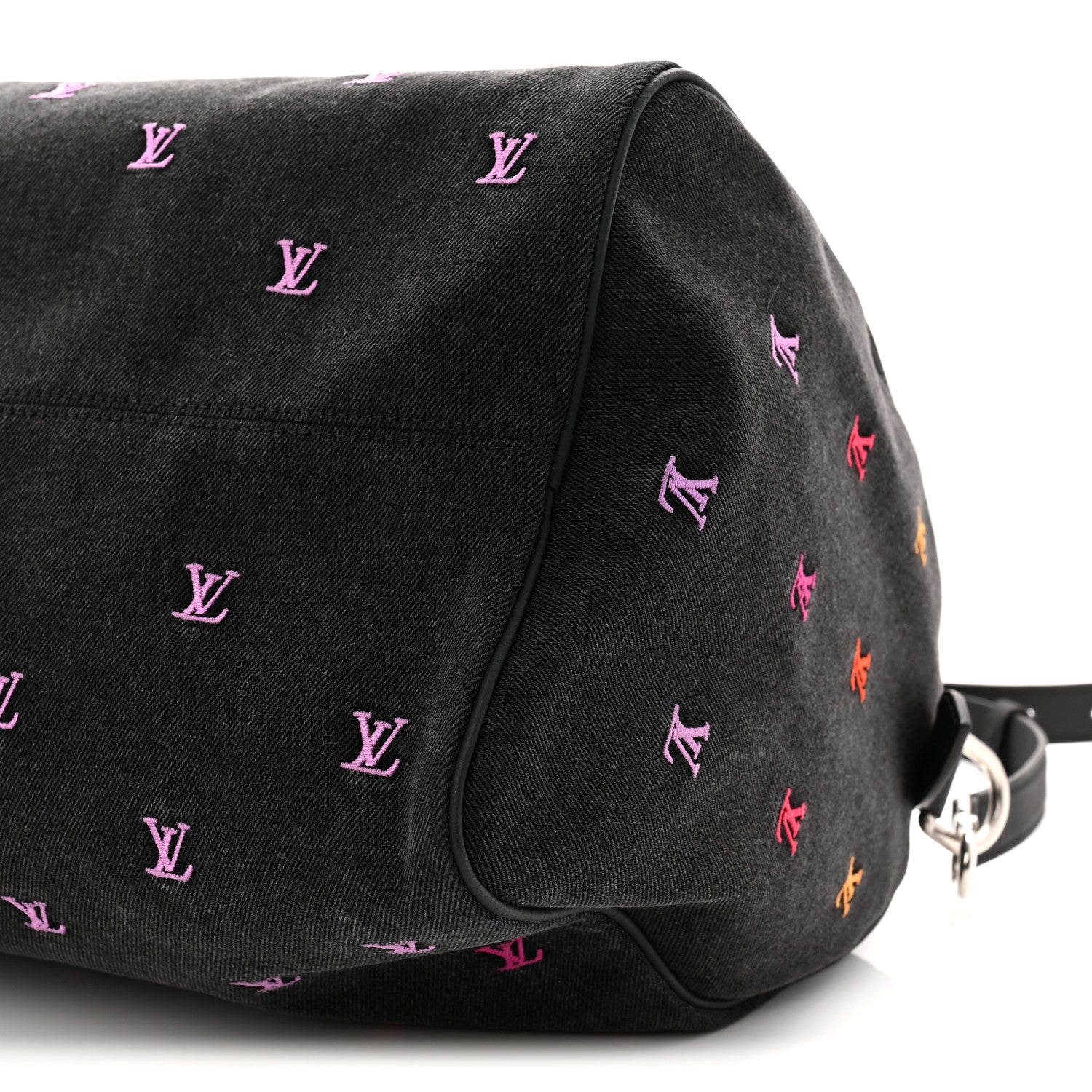 Louis Vuitton LV Blason Denim Calfskin Speedy Bandouliere 40 Black