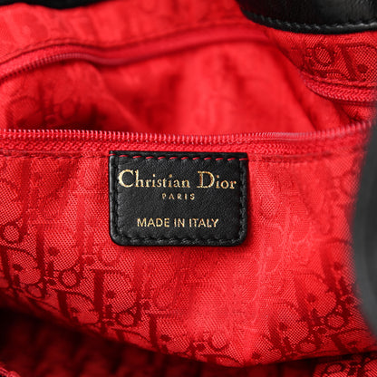 Christian Dior Lambskin Cannage Drawstring Bag Black 5 of 10