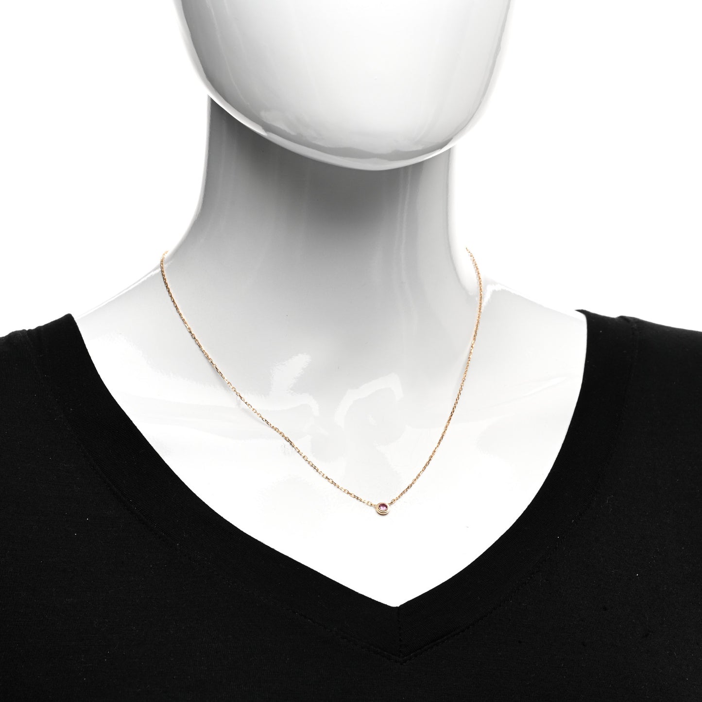 18K Pink Gold Pink Sapphire D'Amour Pendant Necklace