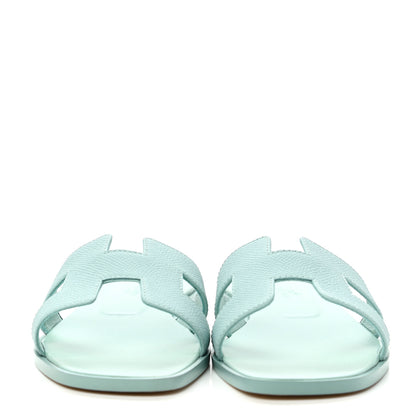Hermes Epsom Oran Sandals 37.5 Vert Embrun 2 of 8