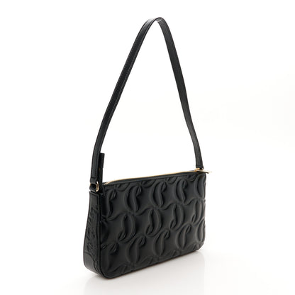 Christian Louboutin Calfskin Embossed Loubila Shoulder Bag Black 3 of 9