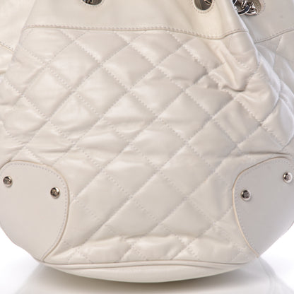 Burberry Calfskin Quilted Bucket Shoulder Bag White 19 of 20
