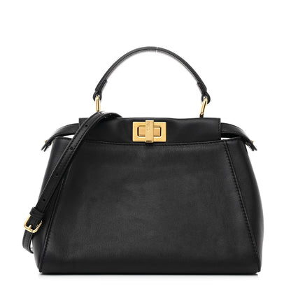Fendi Nappa Mini Peekaboo Iconic Satchel Black 1 of 12