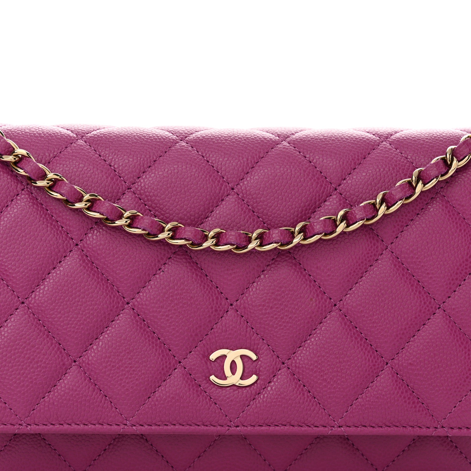 Chanel Caviar Quilted Wallet on Chain WOC Purple 9 of 11