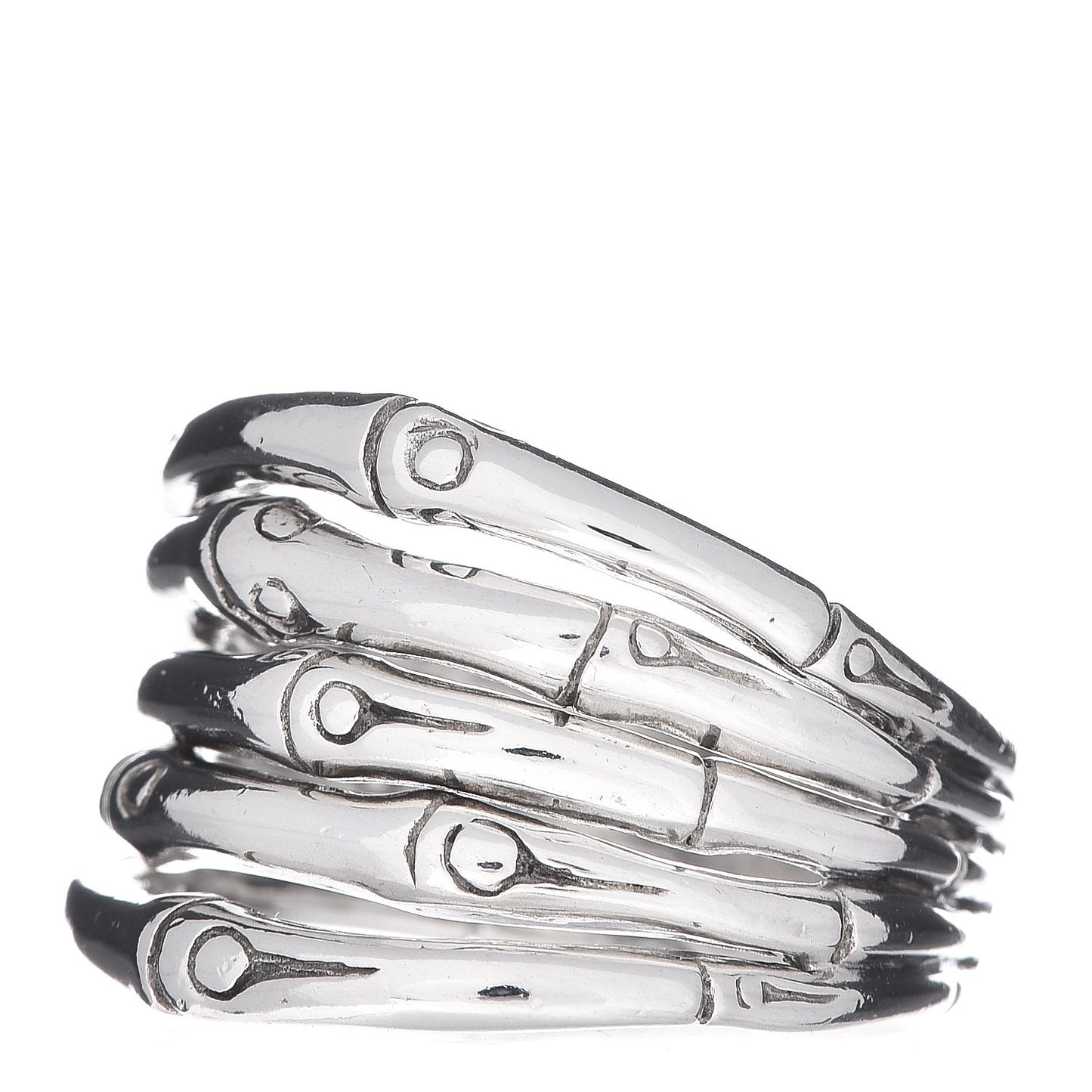 Sterling Silver Wide Bamboo Ring 55 7.25
