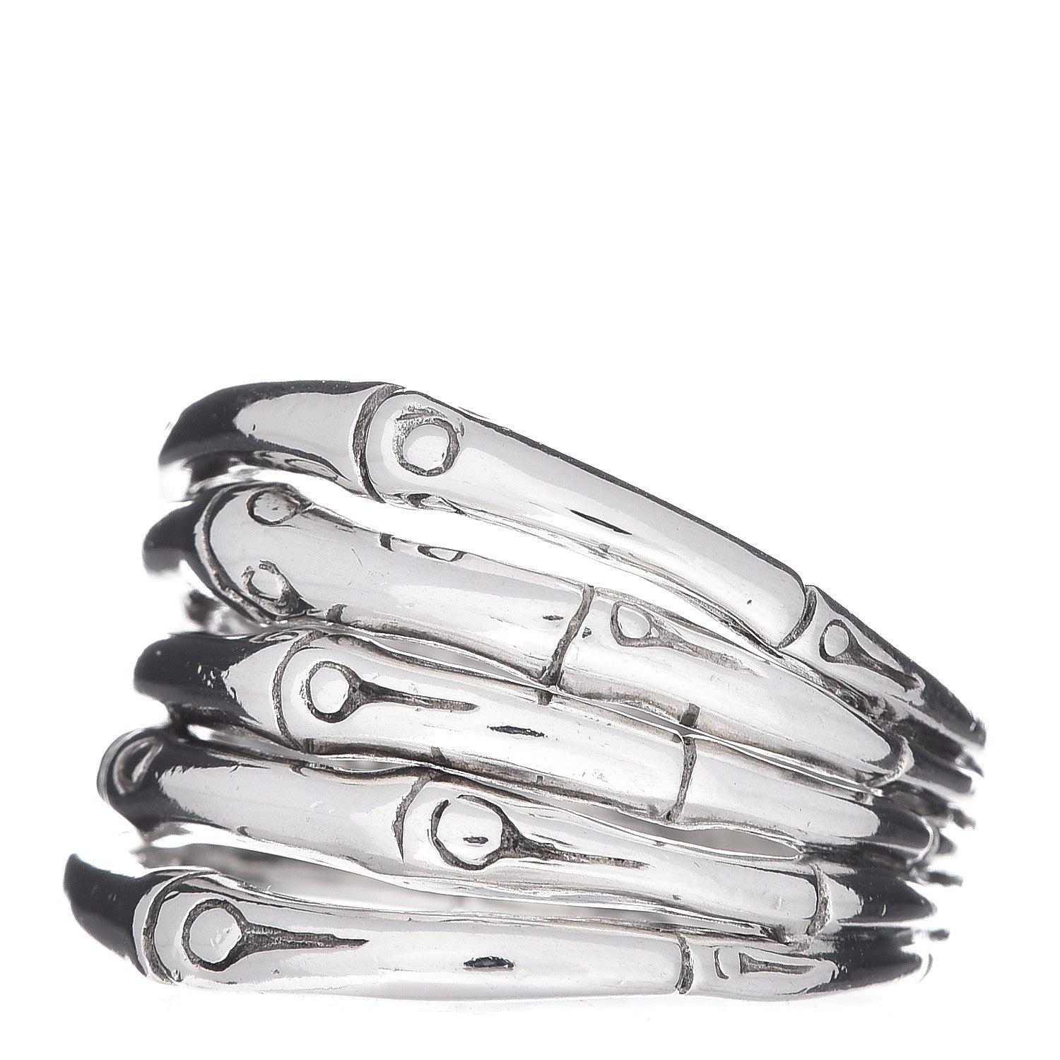 John Hardy Sterling Silver Wide Bamboo Ring 55 7.25 3 of 5