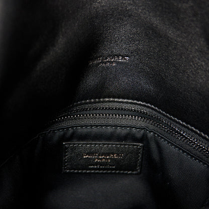 Saint Laurent Lambskin Quilted Monogram Monochrome Medium Loulou Puffer Chain Satchel Black 6 of 10