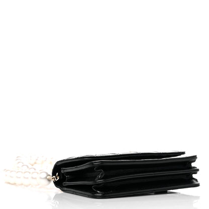 Chanel Calfskin Quilted Mini Maxi Pearls Wallet On Chain WOC Black 4 of 11