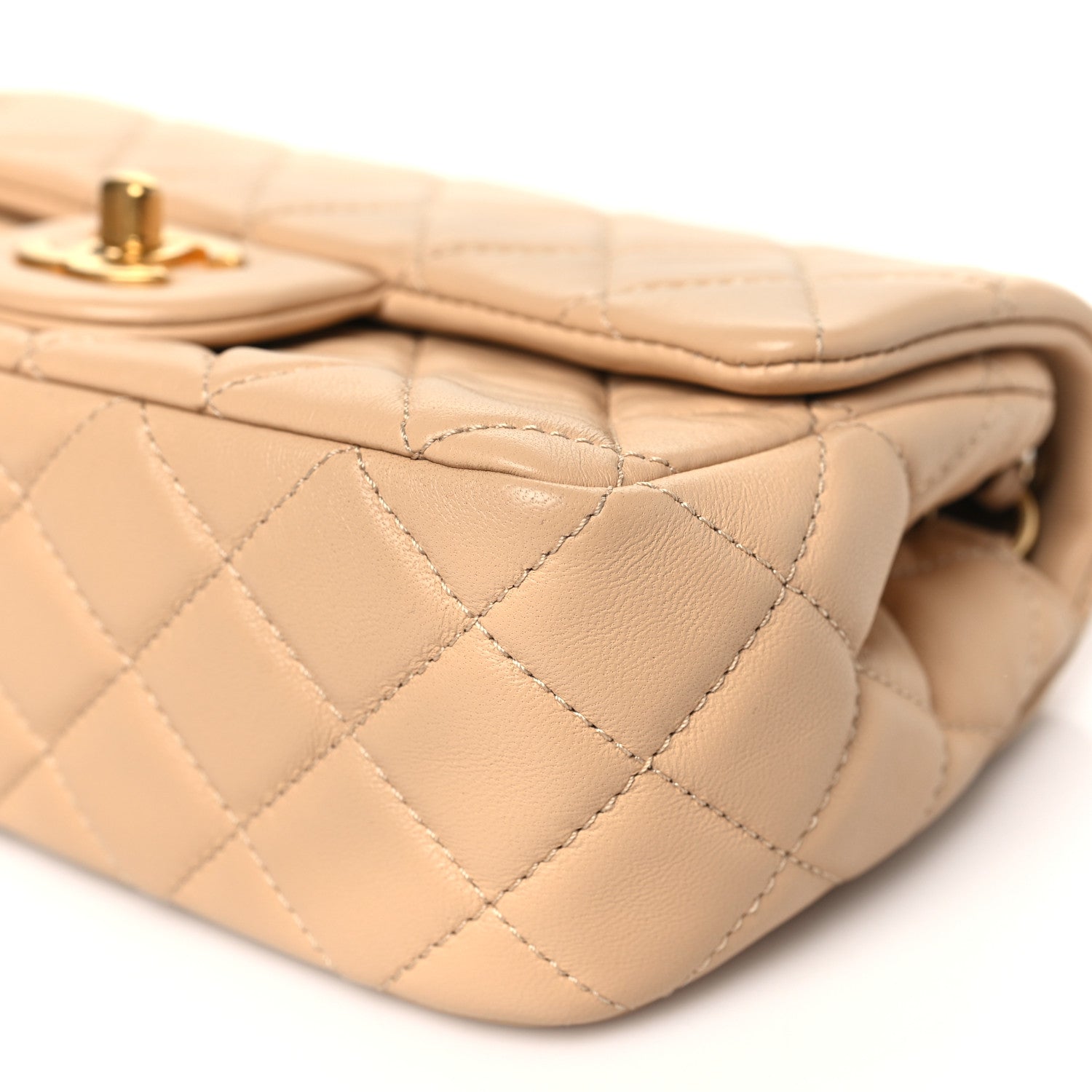 Chanel Lambskin Quilted Mini Rectangular Pearl Crush Flap Beige 10 of 10