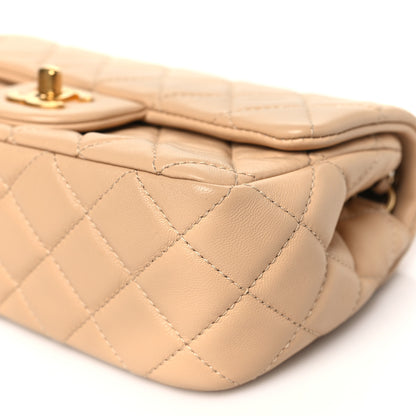 Chanel Lambskin Quilted Mini Rectangular Pearl Crush Flap Beige 10 of 10