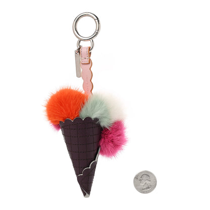 Fendi Mink Fur Calfskin Fun Fair Bag Charm Multicolor 2 of 4